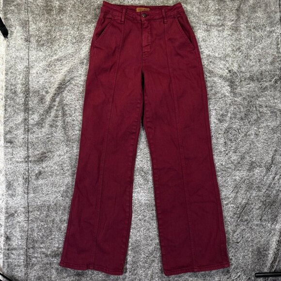 Judy Blue High-Rise Front-Seam Straight Jeans Sz 5/27 Burgandy - Picture 3 of 11